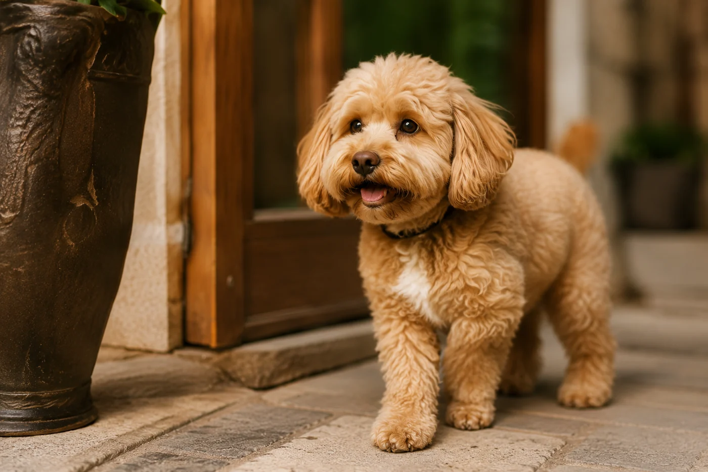 Small dog by the door
